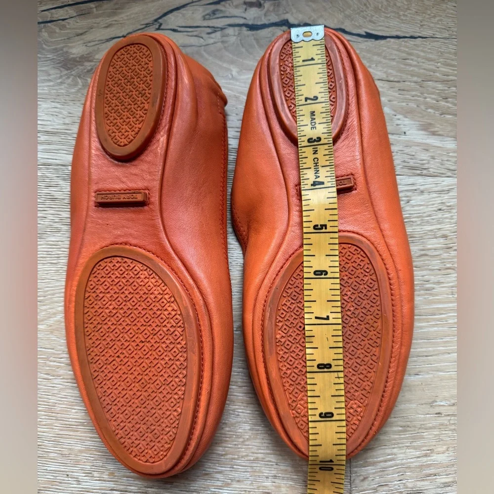 🔥TORY BURCH🔥 sz9.5 Orange Minnie travel flats price firm !